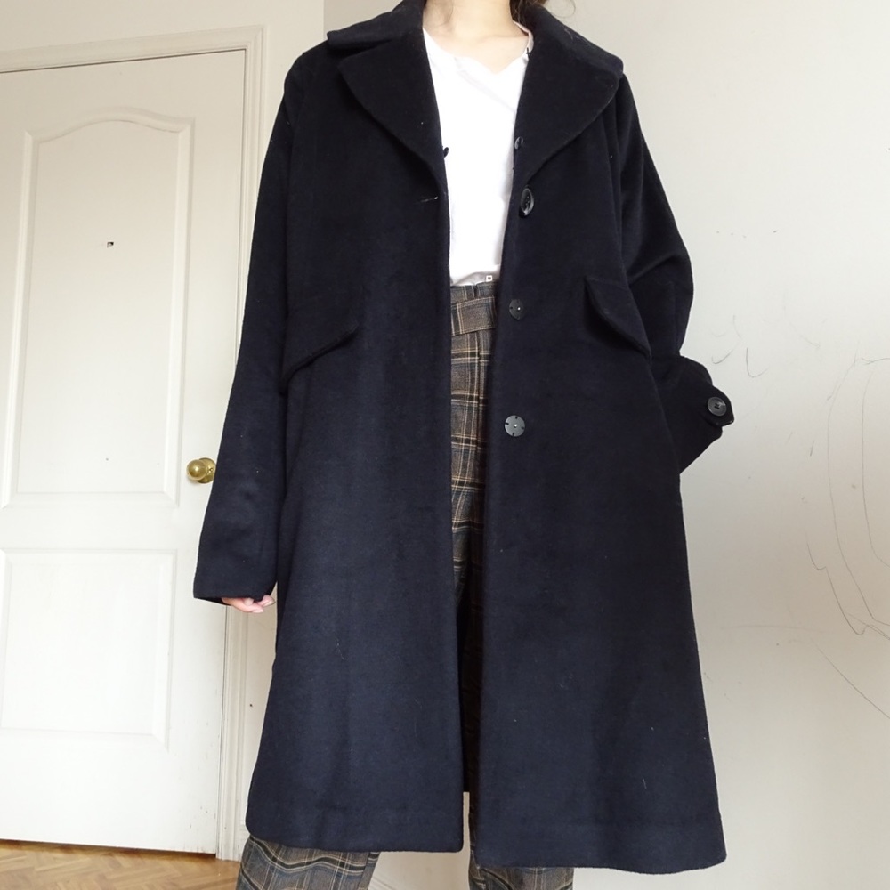 DEREK LAM NAVY WOOL COAT